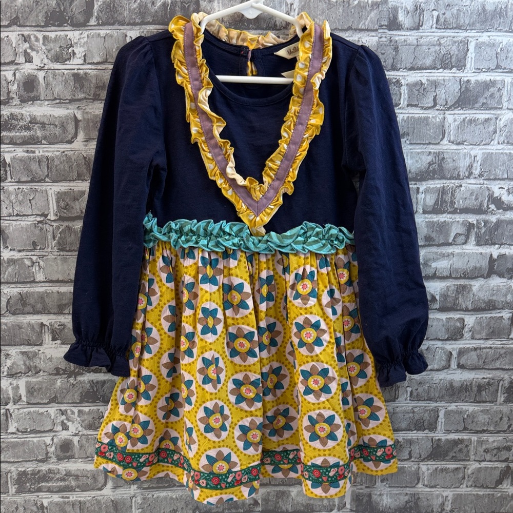 Matilda Jane Navy and‎ Yellow Floral Kids Dress